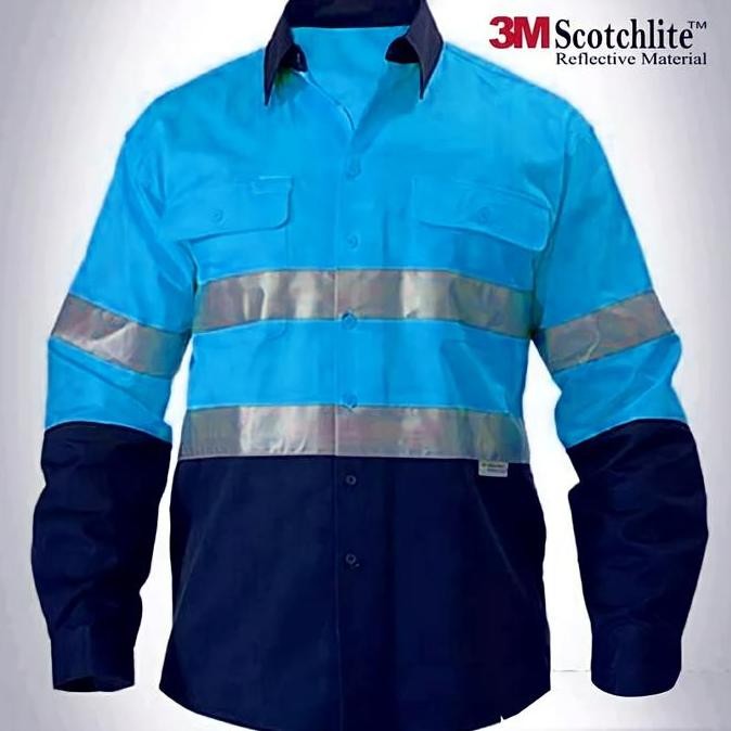 Baju Wearpack Kerja Safety Lapangan Proyek Tambang K3 HSE Merah Navy