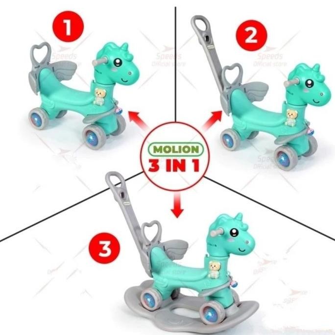 mainan anak kuda kudaan rocking horse jungkat jungkit 3 in 1
