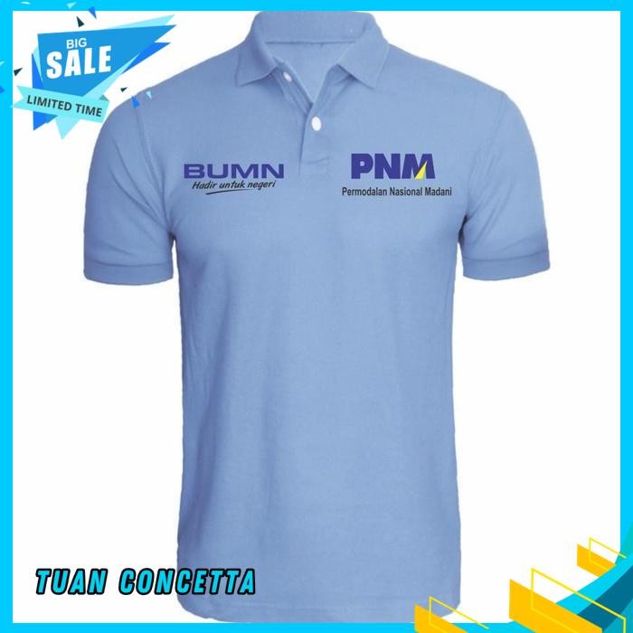 KAOS POLO SHIRT TSHIRT BAJU KERAH DISTRO BUMN PNM PERMODALAN NASIONAL MADANI POLOS CUSTOM INDONESIA 