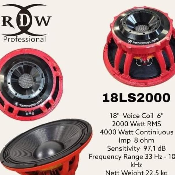 Speaker rdw 18ls2000 18 inch ls2000 original