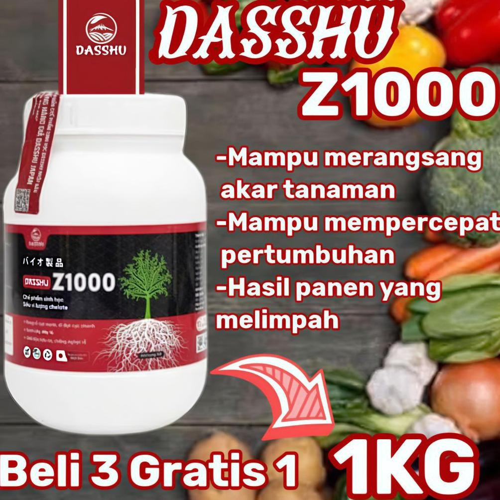 (1Kg) Pupuk Dasshu Z1000 Import - Stimulus Pertumbuhan Akar Beli 3 Gratis 1