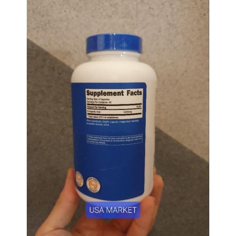 Nutricost D Aspartic Acid Daa 3000 Mg 180 Capsules
