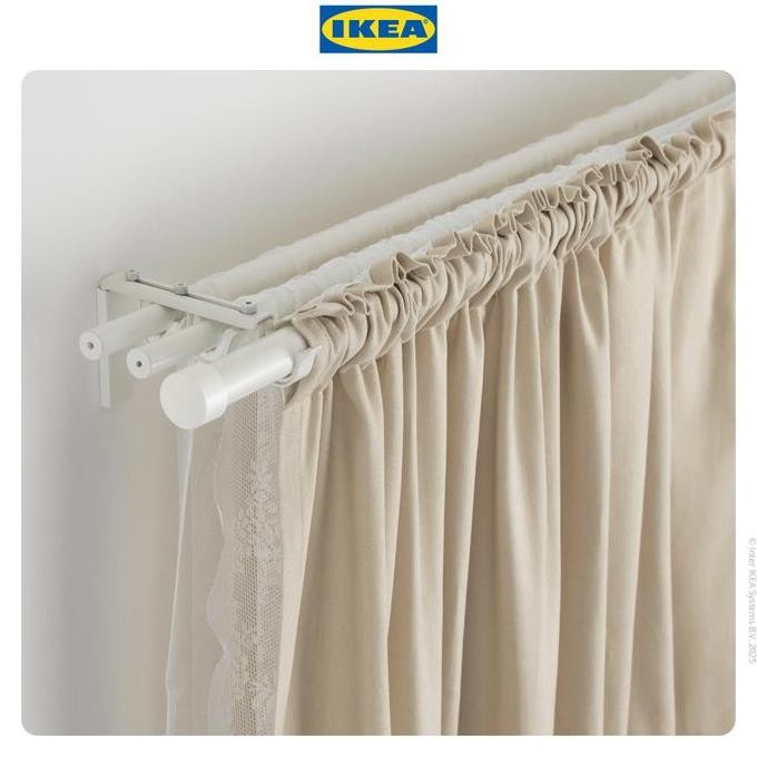 Ikea Racka Batang Tirai Gorden/Jendela Adjustable 120-210Cm Logam