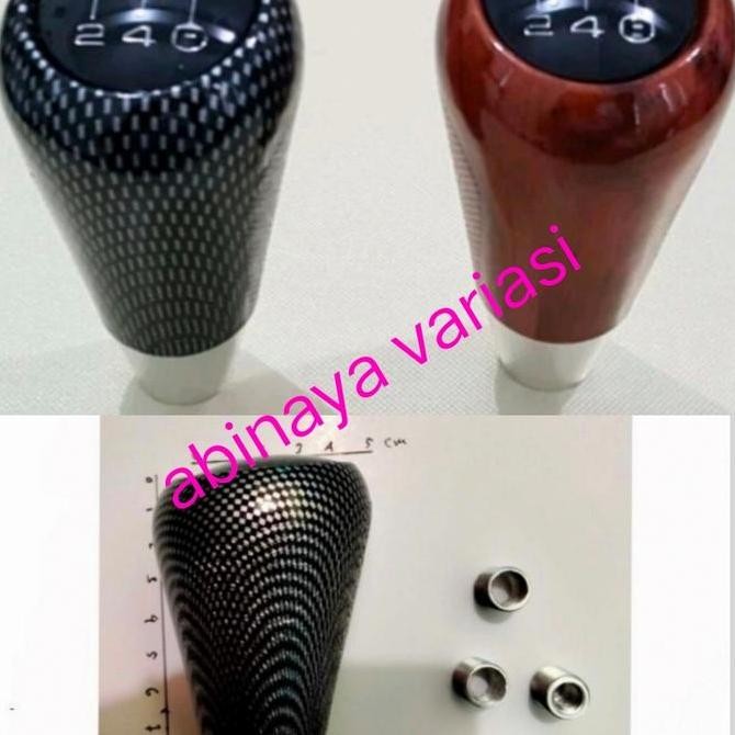 Gear Knob Manual Mobil AGYA AYLA Handle Persneling Carbon Wood
