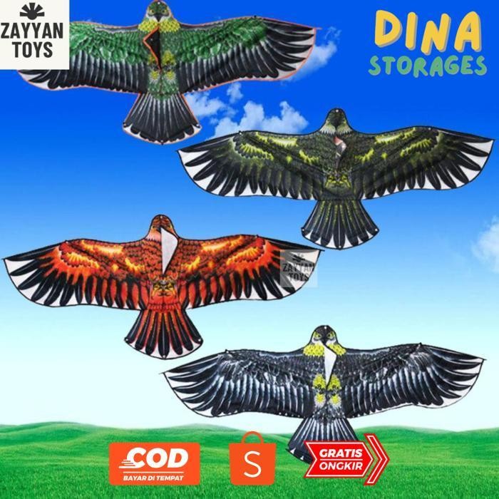 VD08 Layangan Bentuk Burung Elang - Layang 1 Pc Motif Olahraga Outdoor 1.1m Dengan Tali 30m Besar Ra
