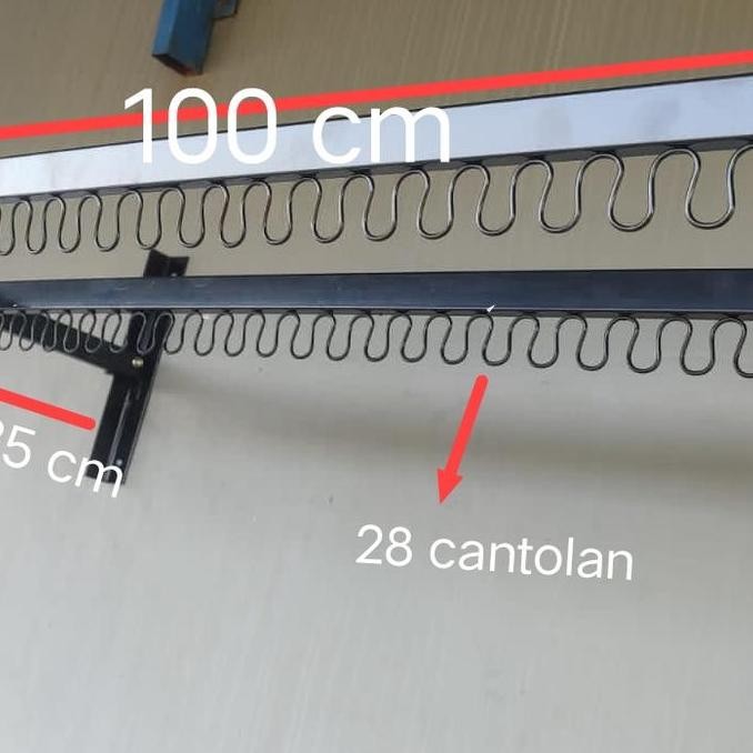 Jemuran Lipat Dinding 100Cm Besi
