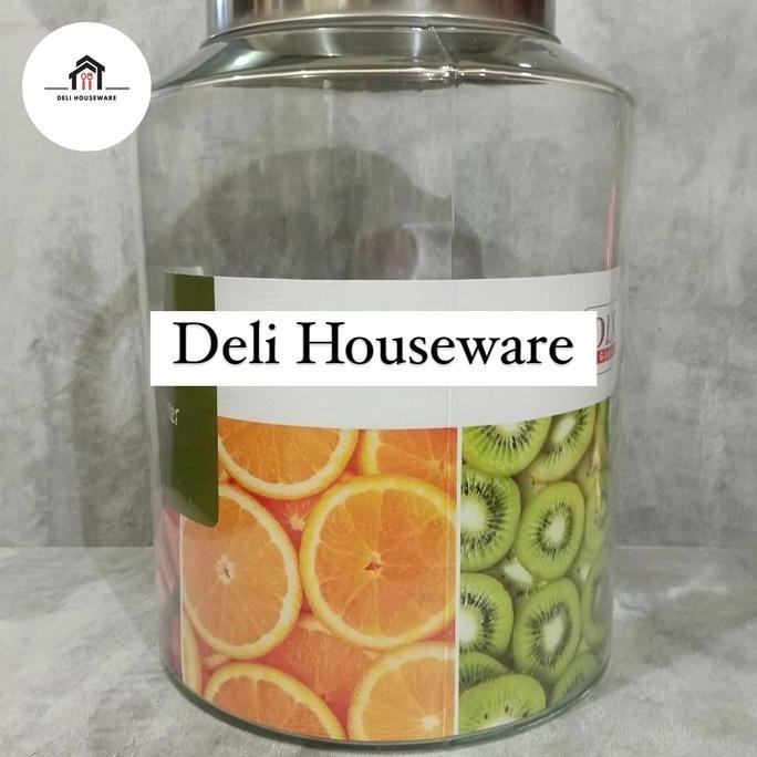 TERMURAH - Toples Kaca Ulir Kamma 15Liter DLX Glass / Toples Asinan Cemilan Besar