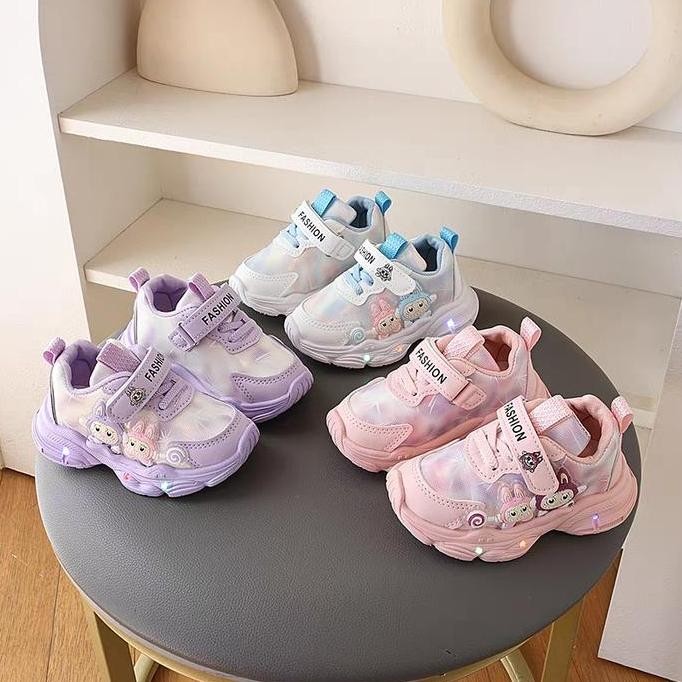 Speatu Sneakers Led Anak Perempuan Terbaru / Cod Sepatu Sneakers Labubu Anak Cewek Kekinian / Sepatu