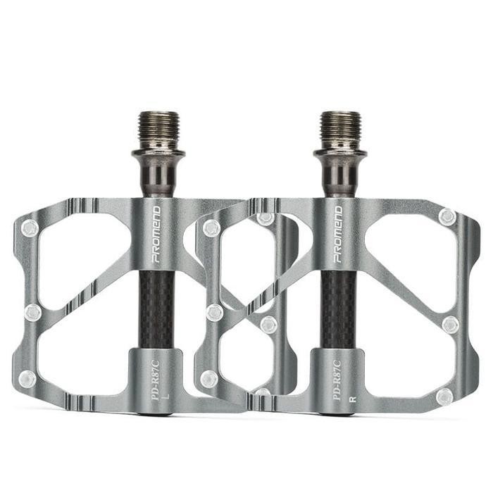 Promend R87C Pedal Sepeda Roadbike Mtb 3 Sealed Bearing Ultralight Flat Wide Pedals Carbon Axis Tube