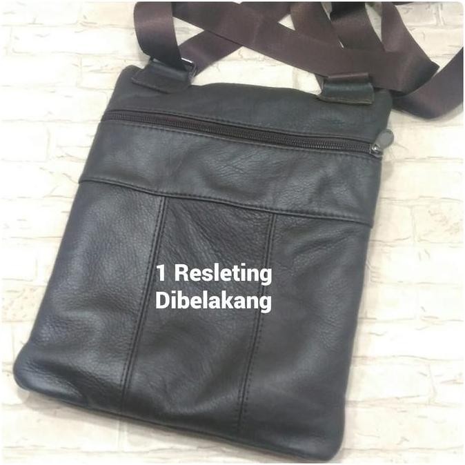 New Tas Selempang Pria, Kulit Asli, Merk Jeep