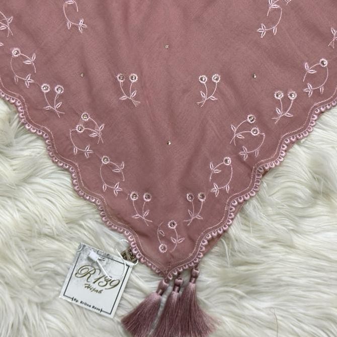 Kerudung Segiempat Paris Bordir Premium Cherry Series by R139 Hijab