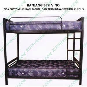 Ranjang Bed Besi Susun Tingkat 2 Orang Vino Hitam Murah Bandung No 3 Terlaris Best Quality 100% Orig