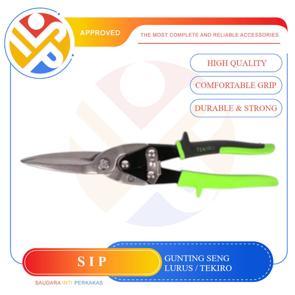 TEKIRO Gunting Seng Tekiro 10 Inch Original / Gunting Plat / Baja Ringan Lurus