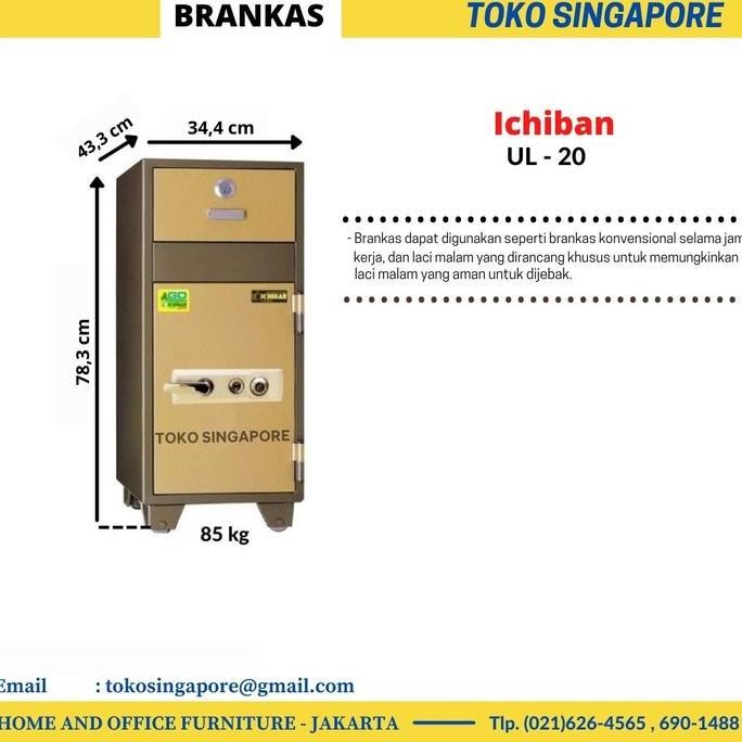 Brankas Drop Safe Celengan Ichiban UL-20 ; Cocok untuk hotel, restoran, rumah ibadah, pom bensin, mi
