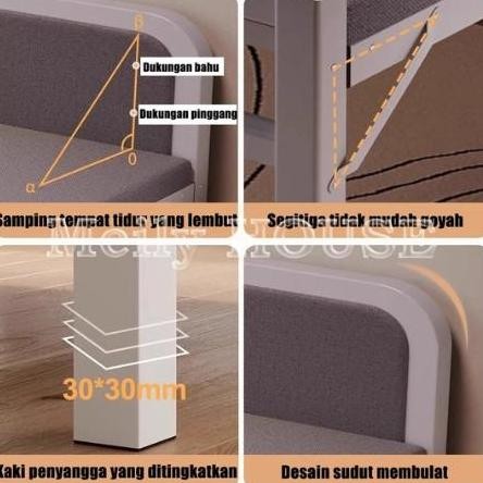 CHANDRA Ranjang Besi Lipat Ranjang Lipat Portable Tempat Tidur Lipat Dipan Tempat Tidur Dipan Lipat 