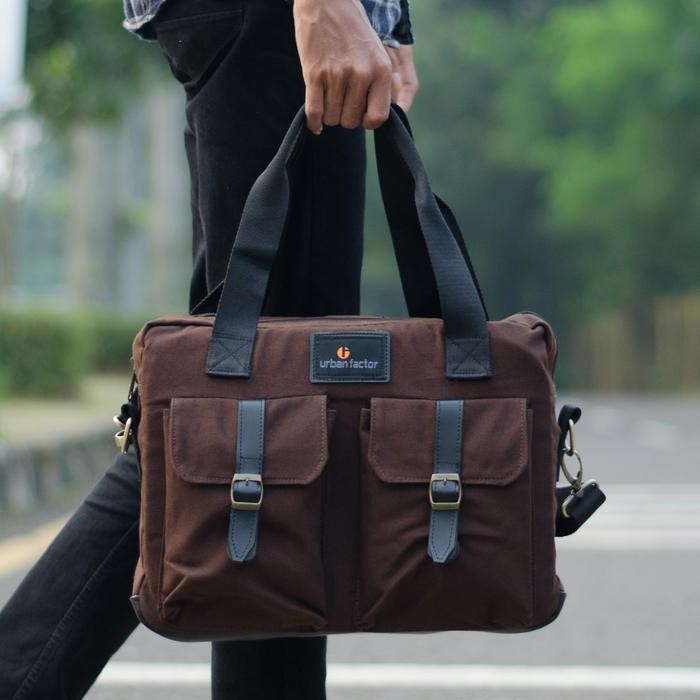 BUSY BROWN |MNM x URBAN| Tas Selempang Pria Tas Laptop Tas Jinjing ORI