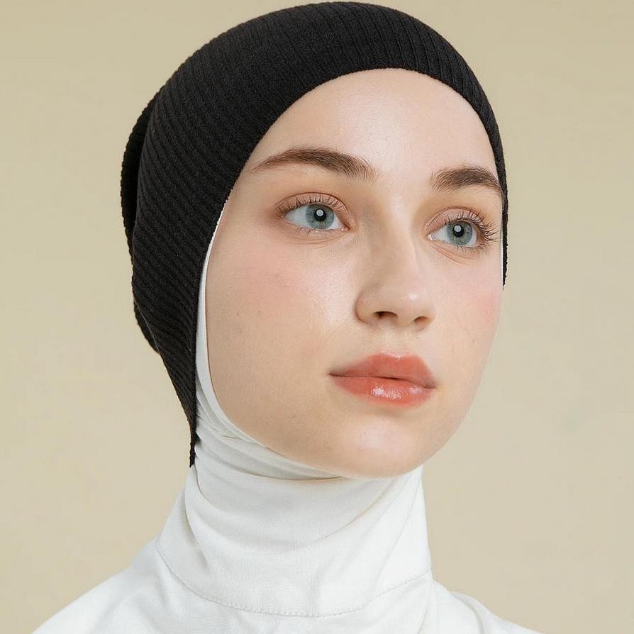 Ciput Rajut Ban Jumbo Inner Knit Elastis Dan Nyaman Untuk Hijab