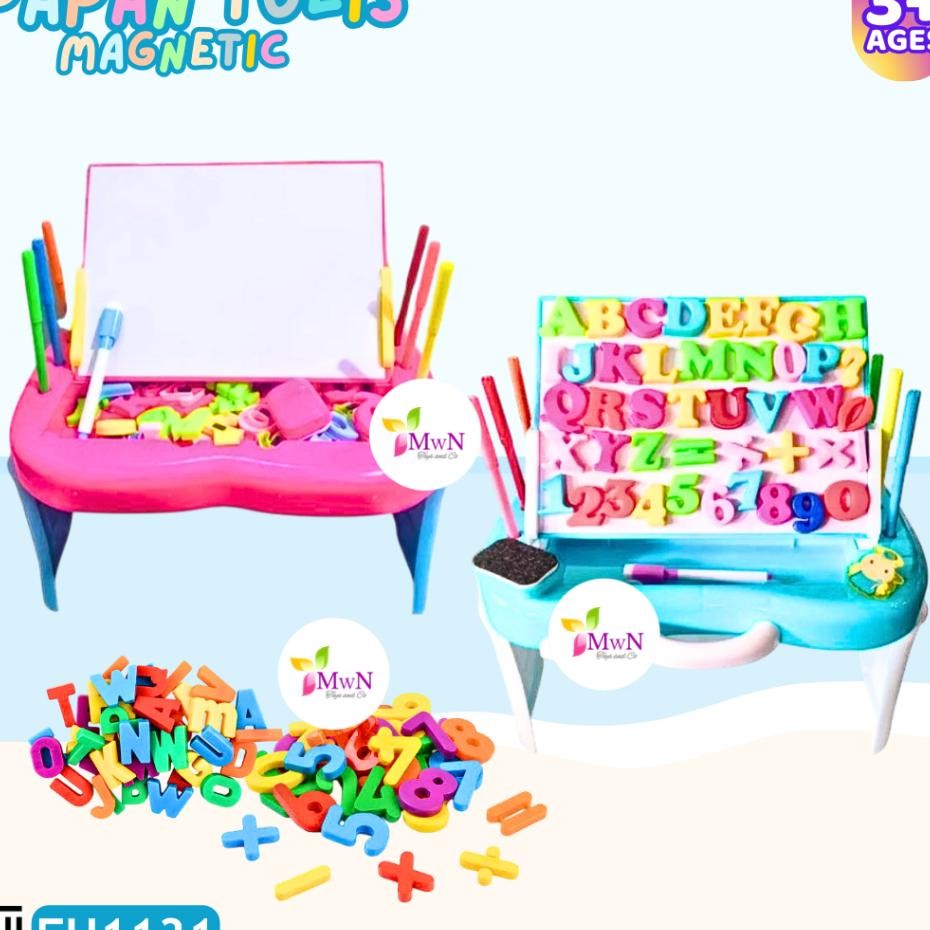 Mwn Mainan Papan Tulis Magnetic Drawing Board Meja Belajar Anak Fu1131