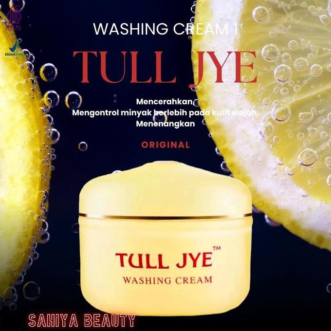 Tull Jye Washing Cream 1 / Sabun Scrub Kuning Berminyak Lemon Cleanser mi Perawatan Wajah Mencerahka