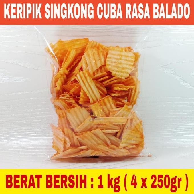 Promo SINGKONG BALADO TES 1 KG / KERIPIK SINGKONG PEDAS TES / CHUBA / KERIPIK COD