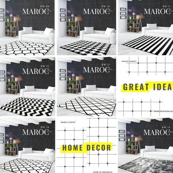 Karpet Lantai 160X210 Maroc Monokrom, Karpet Permadani Bulu Tebal