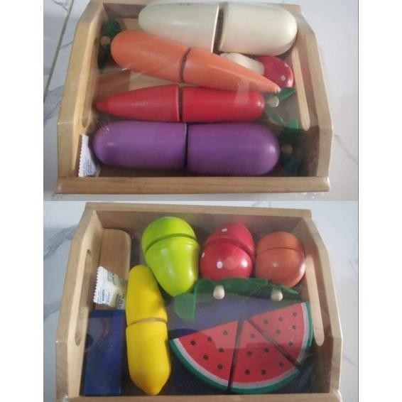 [ GIOCATTU ] Mainan edukasi potong (sayur dan buah) / mainan kayu APE TK / Paud