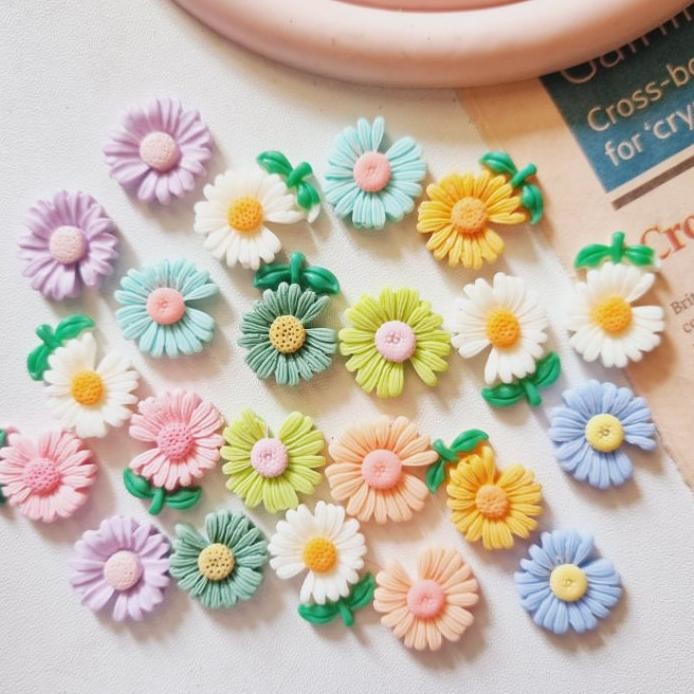 Clay Resin Daisy Clay Tempelan Resin Lucu Clay Inport Clay Resin Masker Aksess Resin Clay Ter
