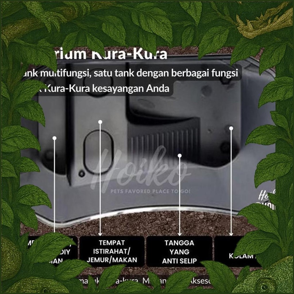 Turtle Aquarium Tank L Xl Bak Ember Tempat Kura Kura Air Besar Akuarium Kandang Box Kura2 Brazil