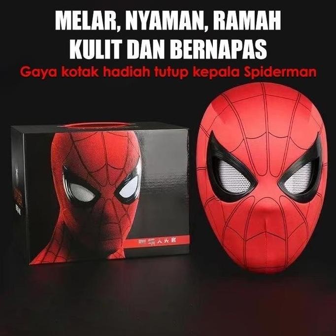 Ready  Duffy toysBisa BerkedipTopeng Spiderman Mask / Topeng Mask Spiderman Headgear Superhero Chin 