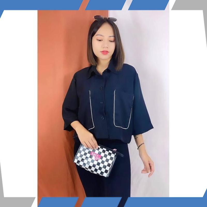 Berkualitas ZORA CROP TOP - BAJU CROP KEMEJA  ATASAN WANITA KEKINIAN - Termurah Terlaris Berkualitas