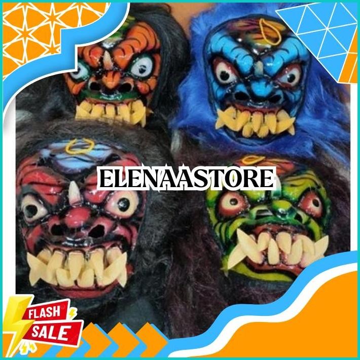Topeng Buto Gedruk Mainan Anak Seram Asli Kayu SALE