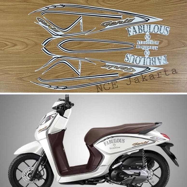 STIKER STRIPING MOTOR GENIO FABULOUS 2020 PUTIH