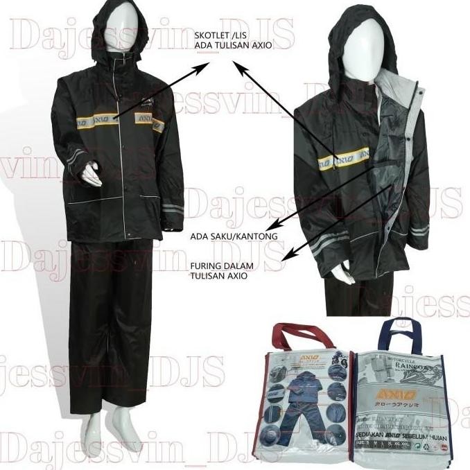 Mantol Mantel Jas Hujan Axio Raincoat Mantel Hujan Axio Asrio Assio Original Dewasa - Merah Maroon, 