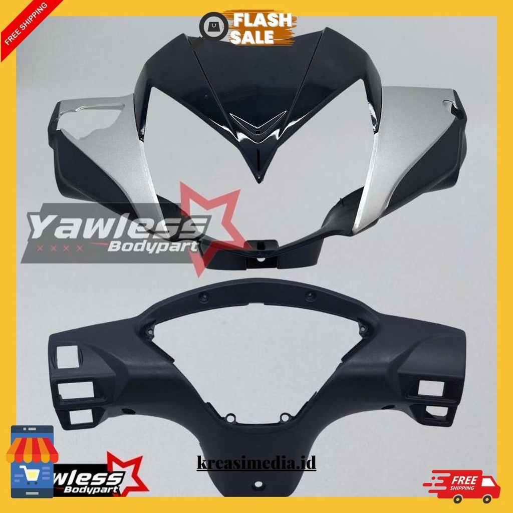 Batok Kepala Supra X 125 Batman Warna Silver + Reflektor Supra X 125 / Batok Lampu Supra X 125 Origi
