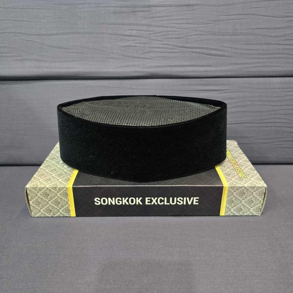 Songko Kopiah Hitam Full AC Tinggi 8 cm / Kopyah Hitam Full Ac / Peci Full AC /peci/kopiah/songko