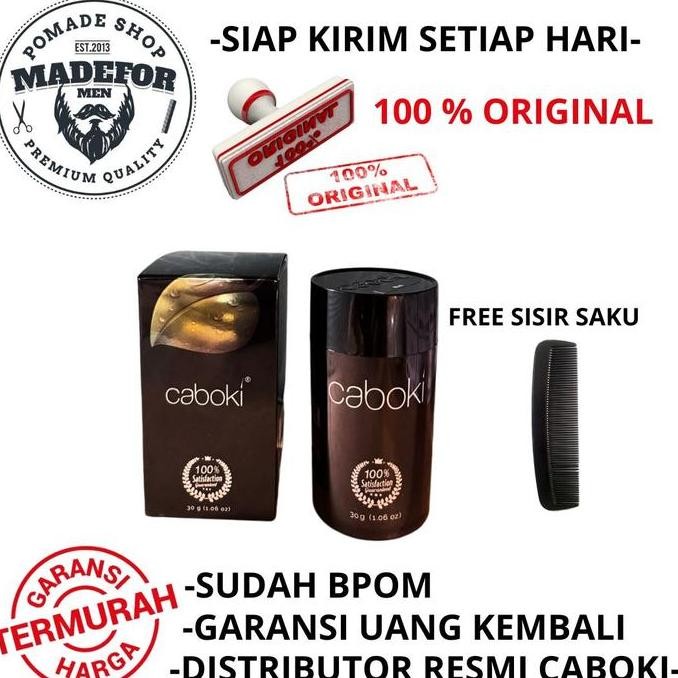 CABOKI HAIR FIBER 30 GRAM ORIGINAL CABOKI PENEBAL RAMBUT FREE SISIR