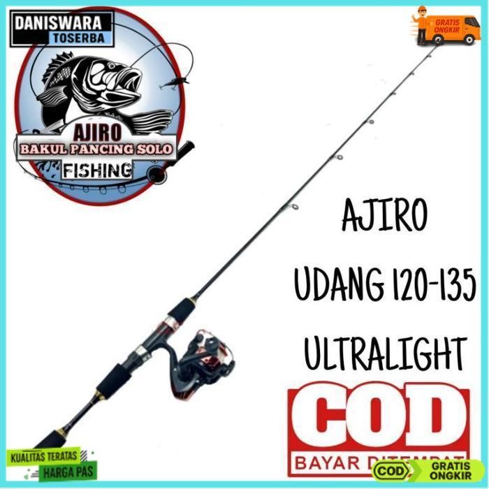 New Joran Pancing 1 Set Ul Ultralight Fiber Solid Lentur Ajiro Udang Hitam 100 120 135 150Cm Kekinia