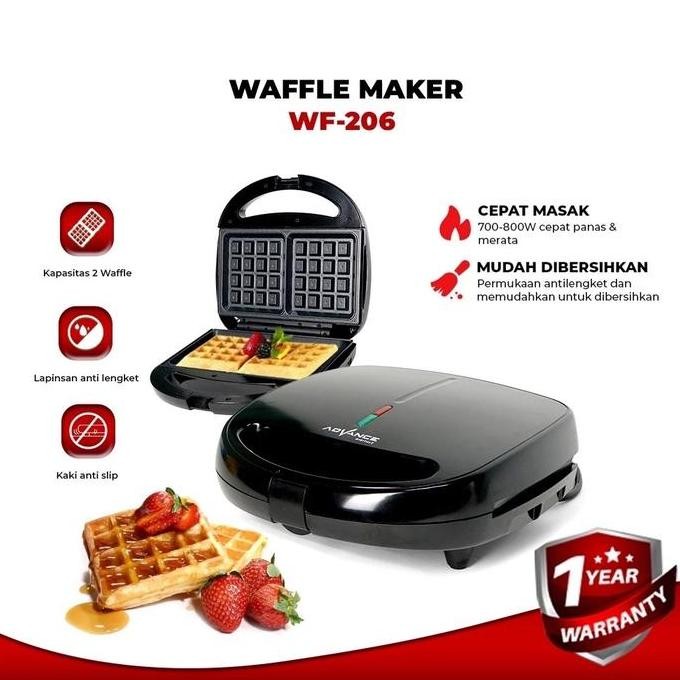 Waffle Maker Advance 2 Lapis Waffle Maker Pembuat Roti Cetakan Waffle Elektrik WF 206 Advance AS