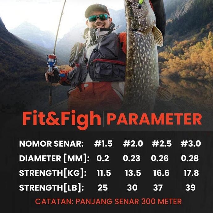 [Diperbarui Baru] Seahunter 150M/300M Fit&Fight Pe X8 Senar Pancing, Tahan Aus Senar Pe X8 Hijau Mer