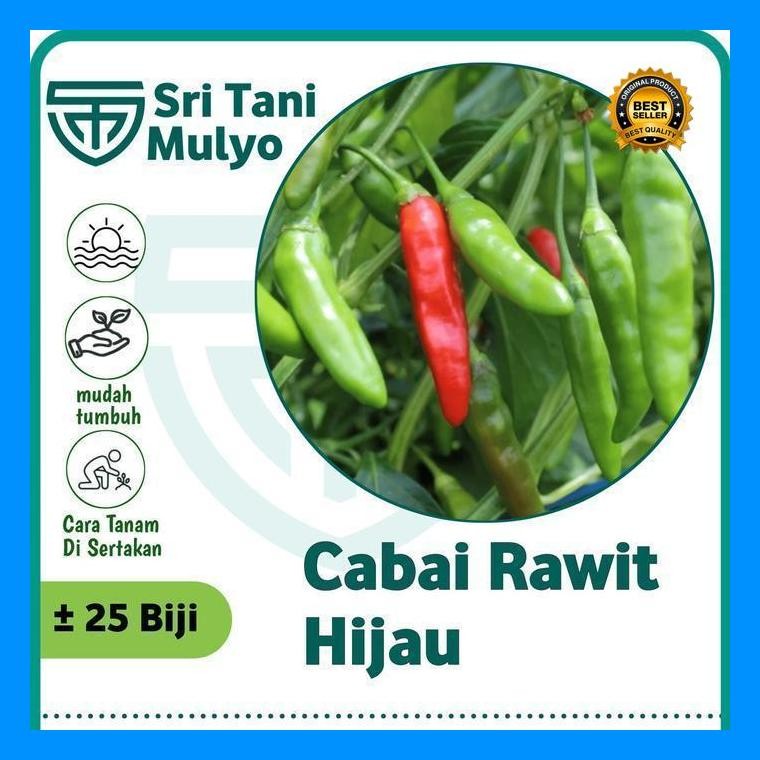 [Cod] - 25 Biji - Benih Cabai Rawit Hijau Merunduk Bangkok Ijo - Bibit Sayuran Benih Sayuran Cabe Ca