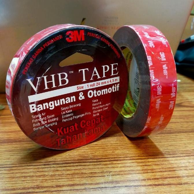 Promo Double Tape VHB Super Kuat 3M 4900 Ukuran 24mm x 4,5M Double Tape Karet Abu" COD