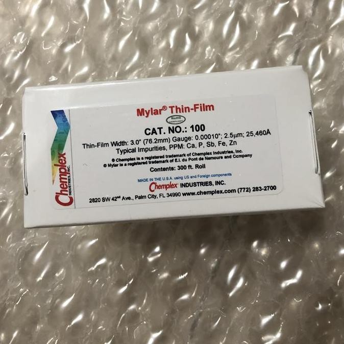 Promo Plastic / Plastik Mylar Thin-Film CAT.No : 100 Chemplex for XRF COD