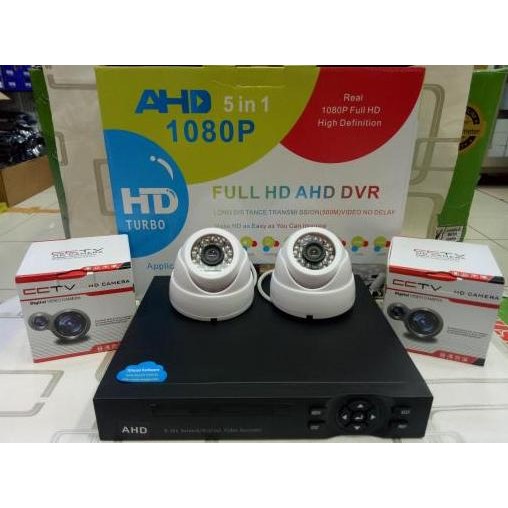Paket Cctv 4 Ch 2 Kamera Indoor N Outdoor