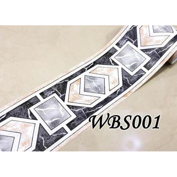 Meth Wbs001 Square Diamond Bla Wall Border Stier 10Mx10Cm Stier Dinding Stiker Hiasan Dekorasi Ruang