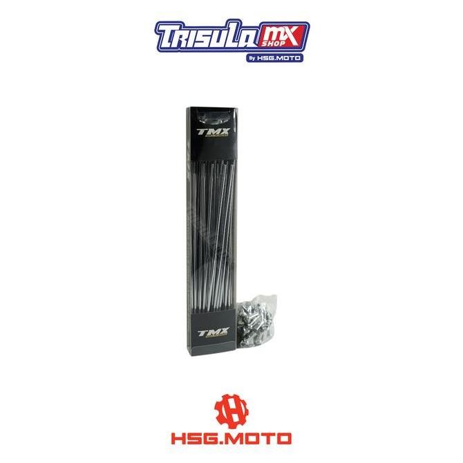 JARI JARI DEPAN VELG SUPERMOTO TMX BLACK CHROME NIPPLE - R17 9X 185