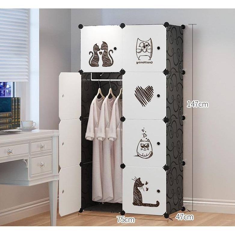 Shenar Lemari pakaian plastik/lemari 8 pintu/ lemari plastik pakaian/lemari susun//lemari gantungan 