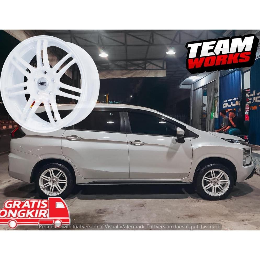 VELG RACING HSR WHEEL TYPE BOON RING 17 WHITE PCD 5X114,3 MOBIL XPANDER LIVINA XL7 PELEK R17 PUTIH