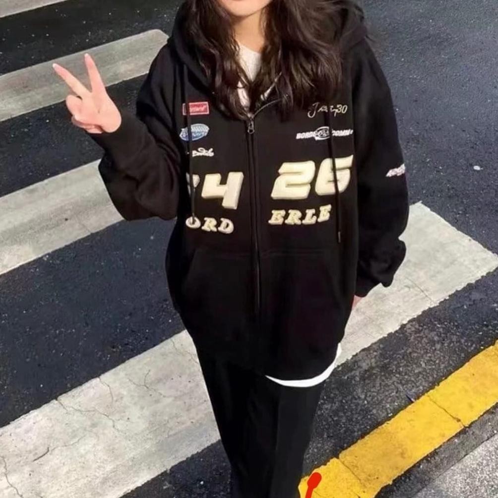 Big Sale SWEATER HOODIE ZIPER UNISEX / JAKET F426 BORD ERLE HOODIE SWEATER PRIA-WANITA ~