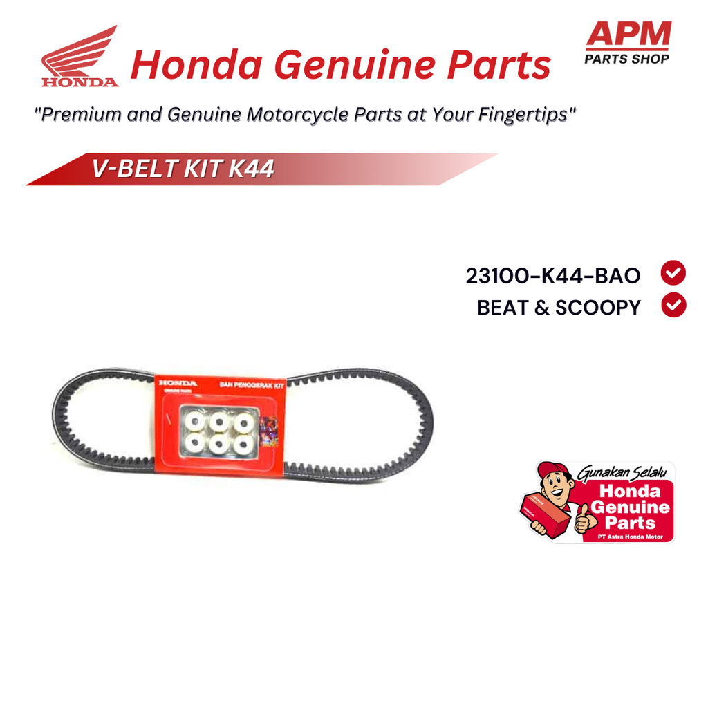 Van Belt Kit | 23100-K44-BAO | Beat eSP, K81, Scoopy | Berkualitas Harga Terjangkau Original Honda