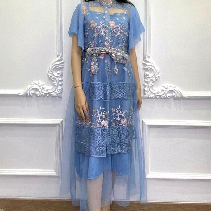 Nadeliene - Ravienna Dress 2in1 Pesta  Gaun Party Brukat Brokat Mewah Elegant Natal Kondangan Gradua